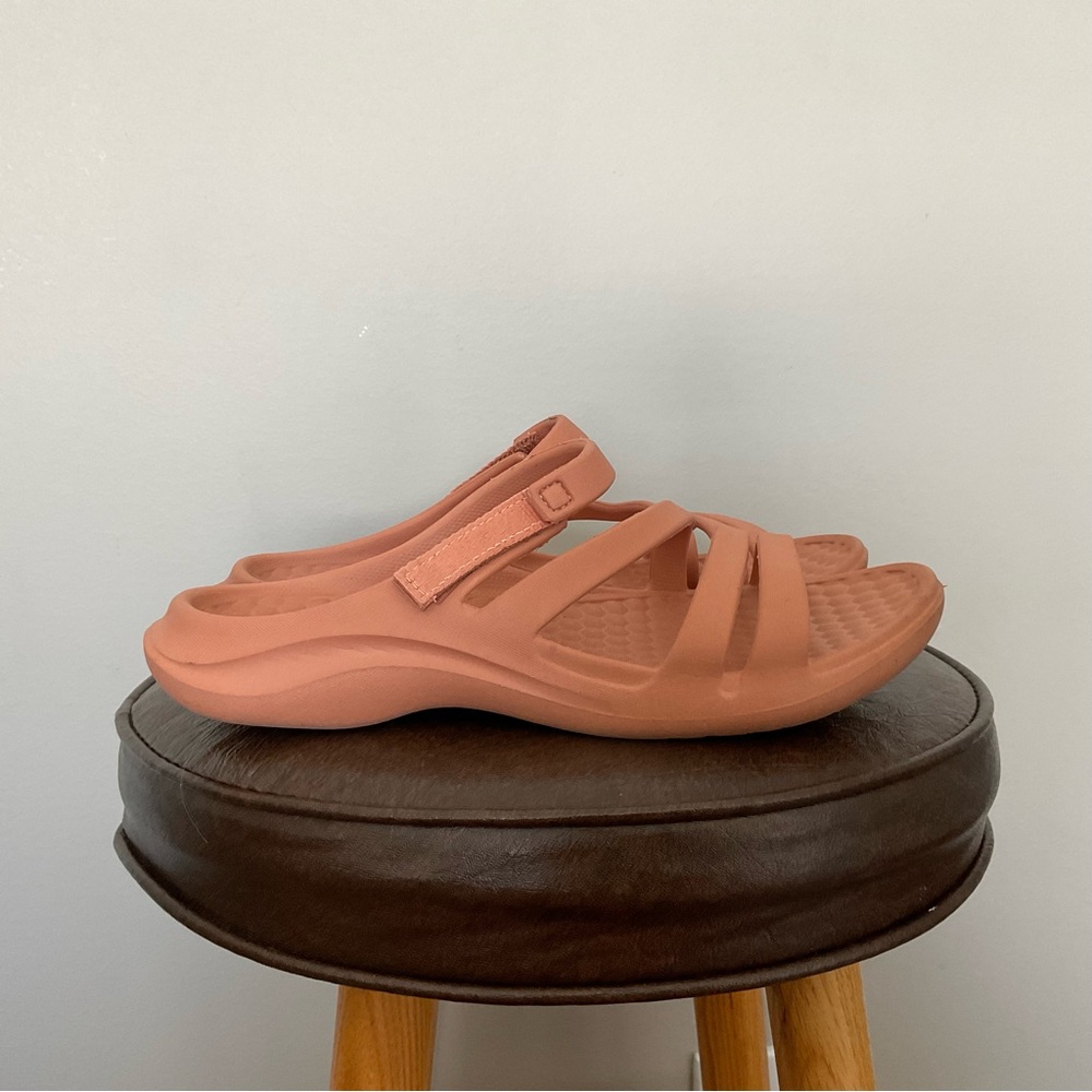 Joybees Lakeshore Terracotta Orange Strappy Open Toe Rubber Sandal Size 7